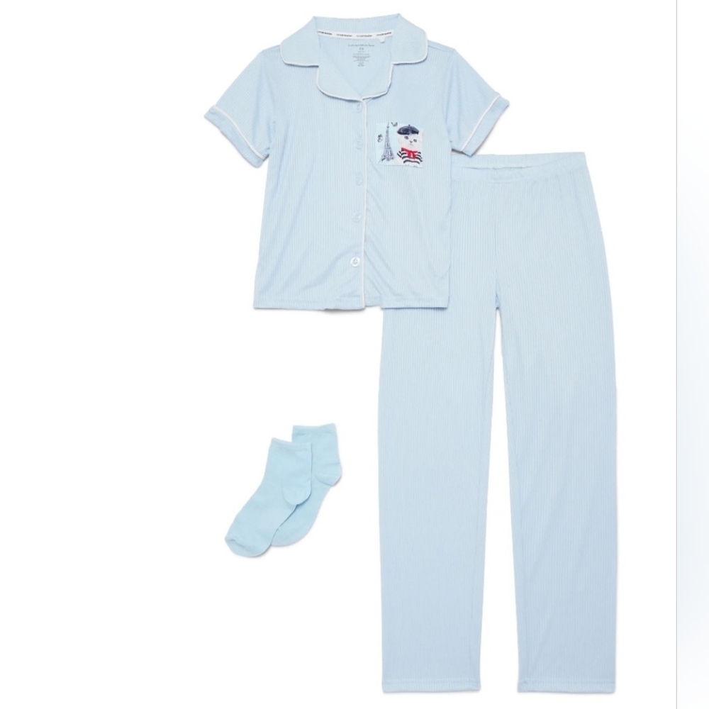 Catherine Malandrino Girls 3pc Pajama Set